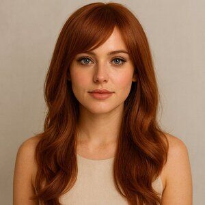 NEW Long Layered Auburn Wig with Bangs Role CosPlay Dress Up Halloween